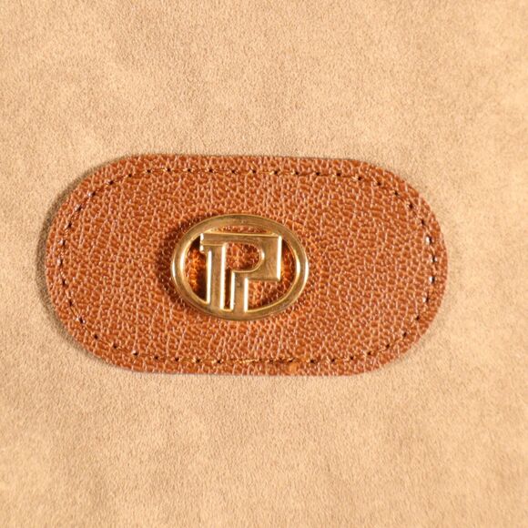 Pola Shpoulder Bag Purse Suede Leather Flap Snap 10" X 9" Brand New - Picture 3 of 8